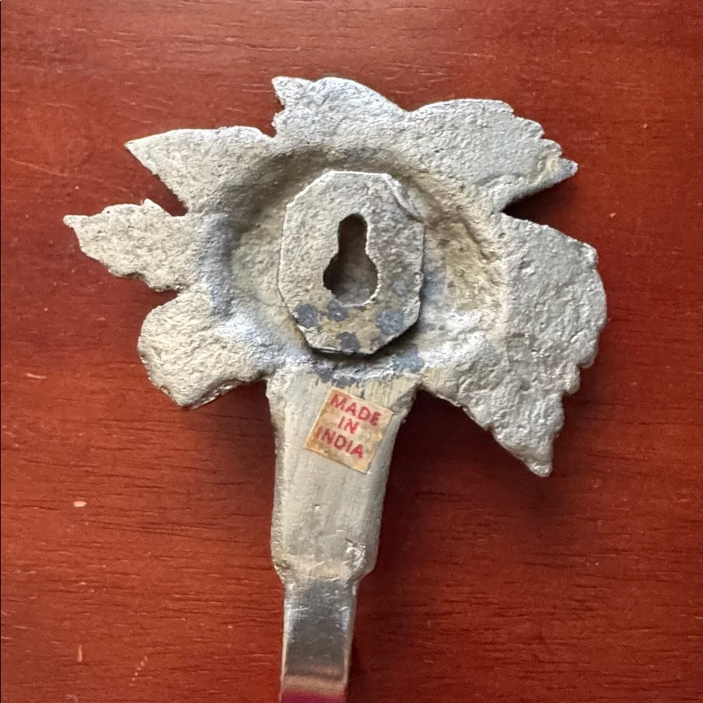 Sunflower Wall Hook Made in India 4” Cast Aluminum